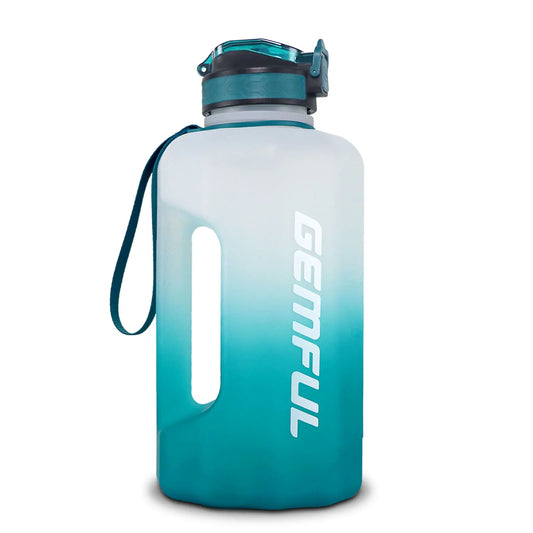 Gourde d'entraînement de 2,2 litres avec paille, durables avec poignée, anti-fuite, sans BPA, en plastique de haute qualité